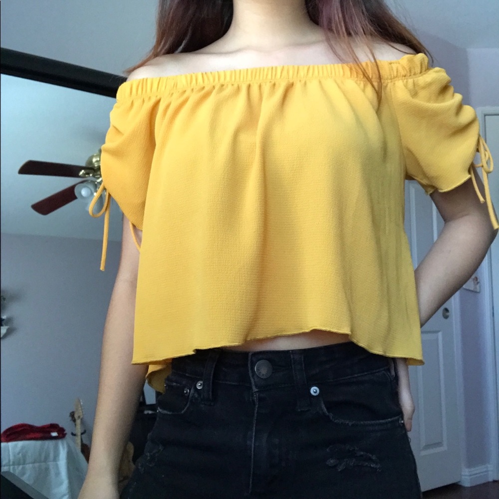 Yellow off the shoulder top